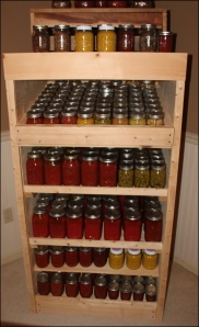 The canning pantry pictured last fall - after filling from the garden 