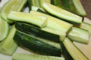 Cut cucumbers in spears, wedges or slices 