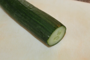 English Cucumbers are long and thin and work well with this recipe